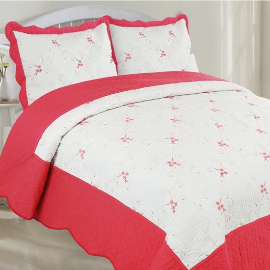 cxmirotex Bunte Stickerei-Tagesdecke, Steppdecken-Set, Queen-Size-Bettwäsche